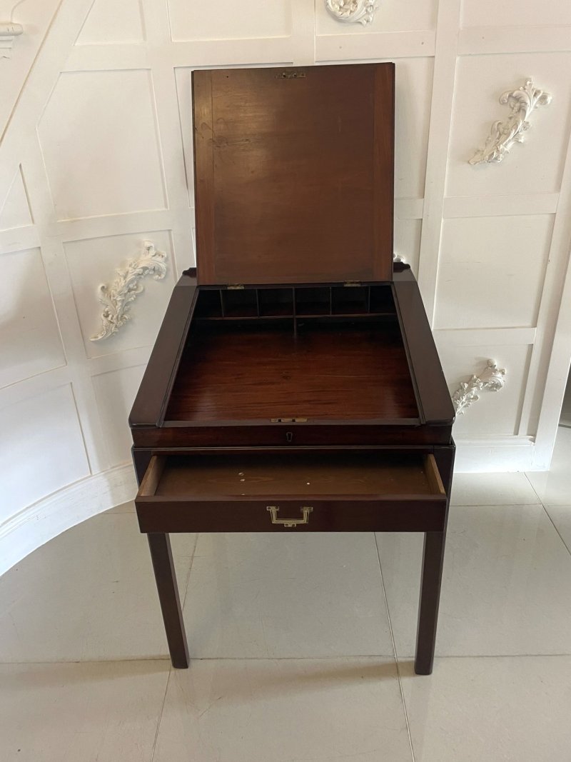 Unusual Antique George III Quality Mahogany Writing Desk